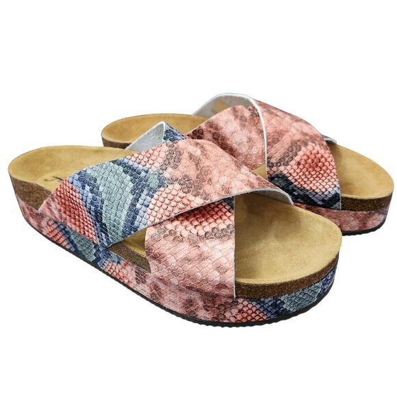 Free People Sidelines Flatform Platform Slide Sandals Candy Size 41 - Picture 1 of 6